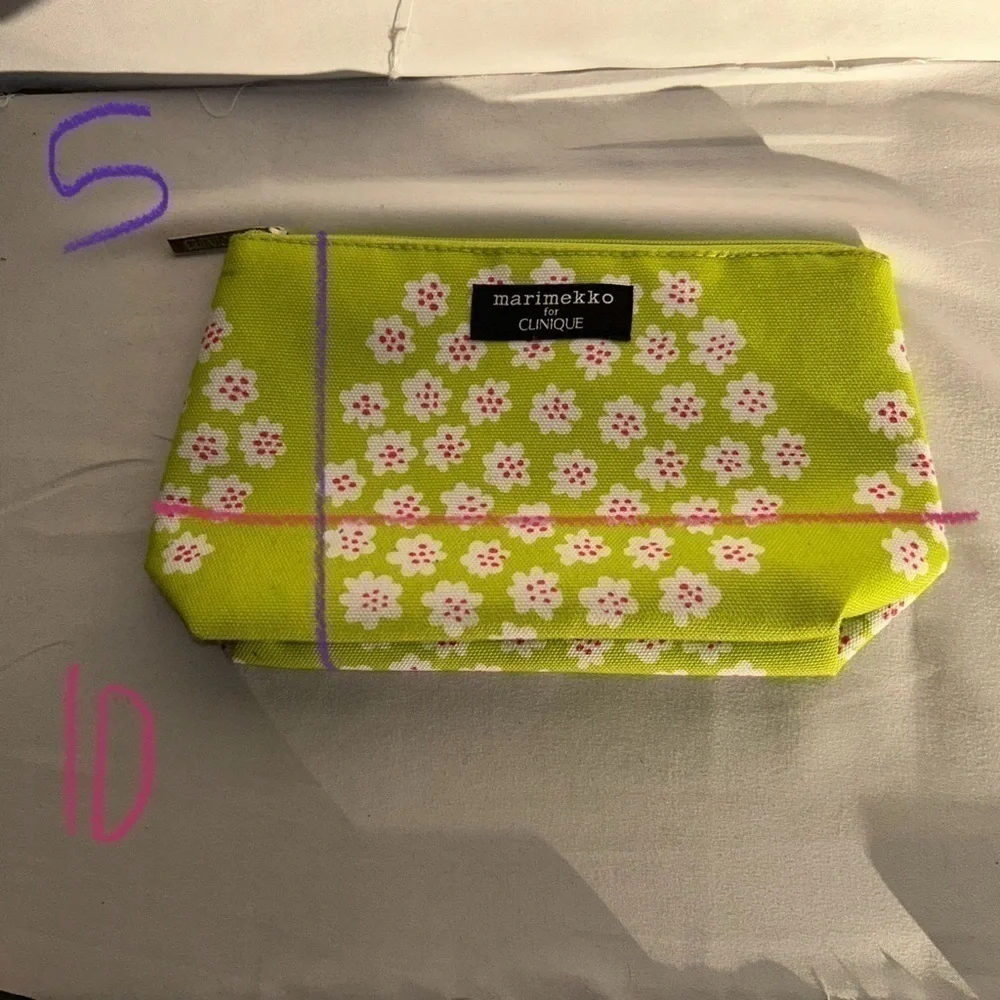Marimekko for Clinique Bag Makeup Holder Cometic Bag Floral Zipper Pouch Carrier